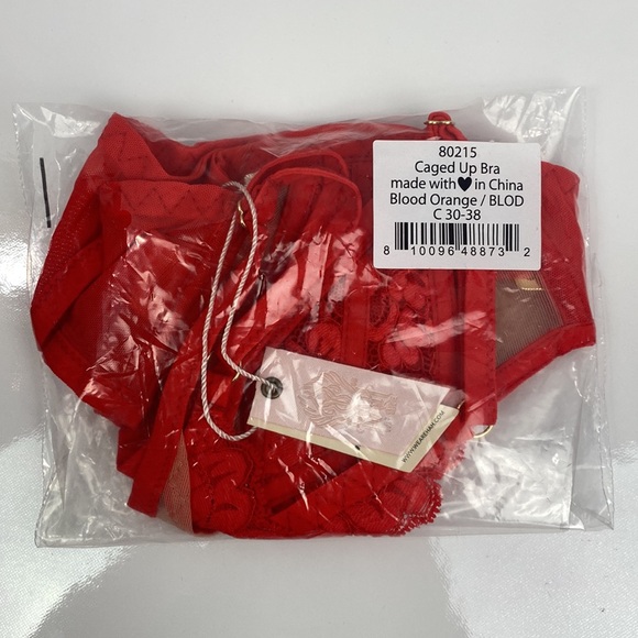 We Are HAH Free People Caged Up Underwire Bra - Blood Orange - C 30-38 - Picture 11 of 11